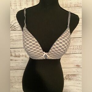 Gray lace bra